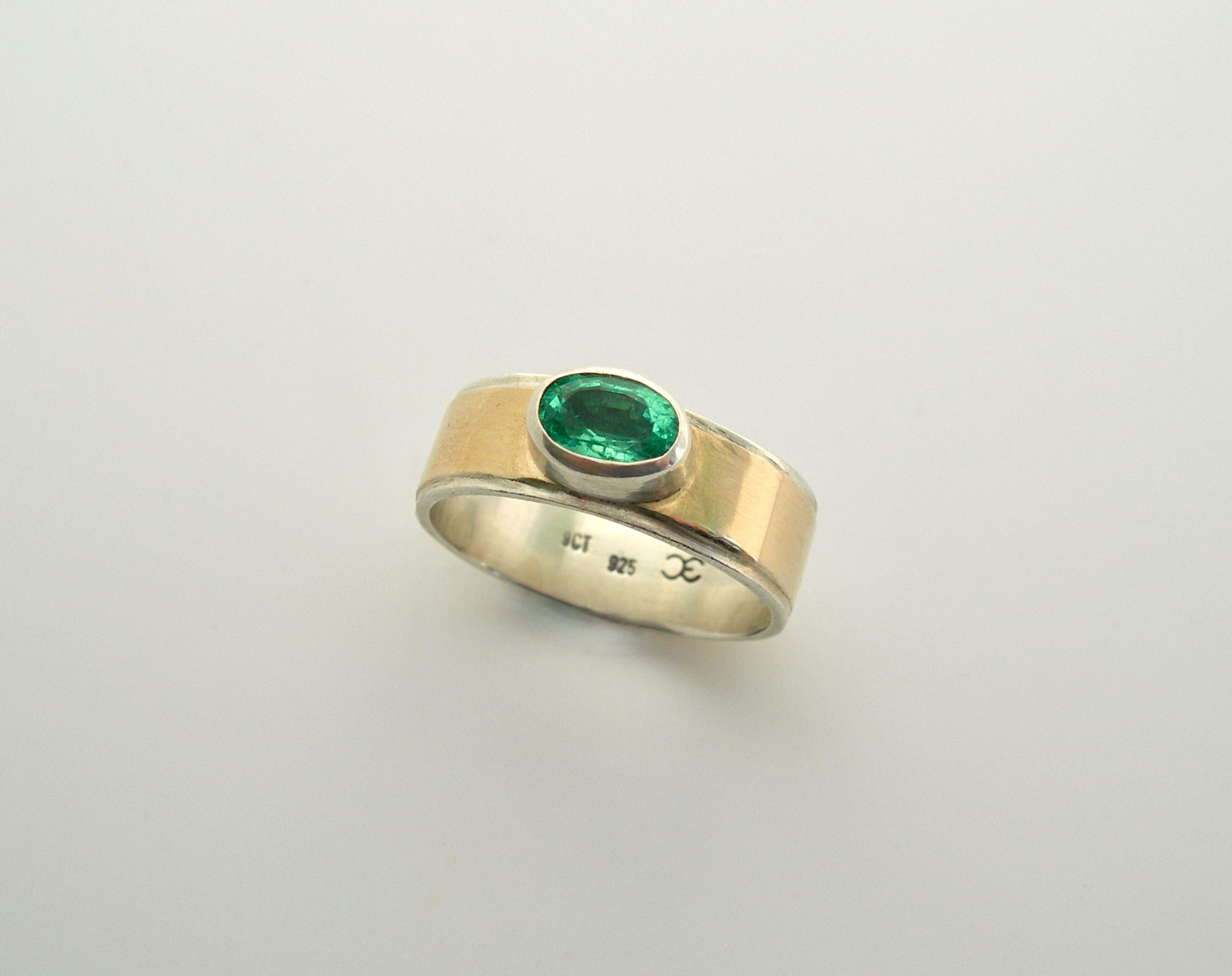 Emerald Silver & Gold Ring