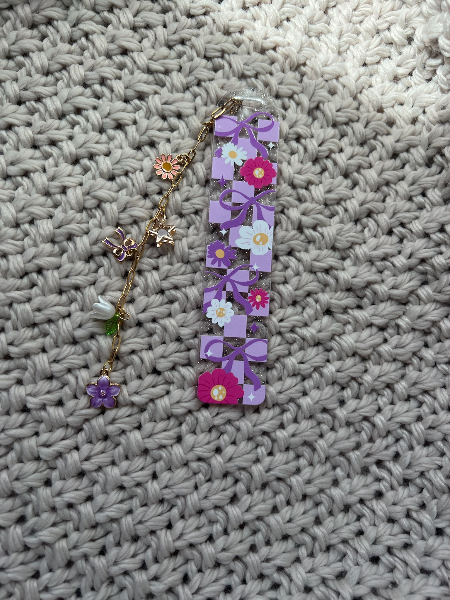 Lavender Bloom Charm Bookmark 