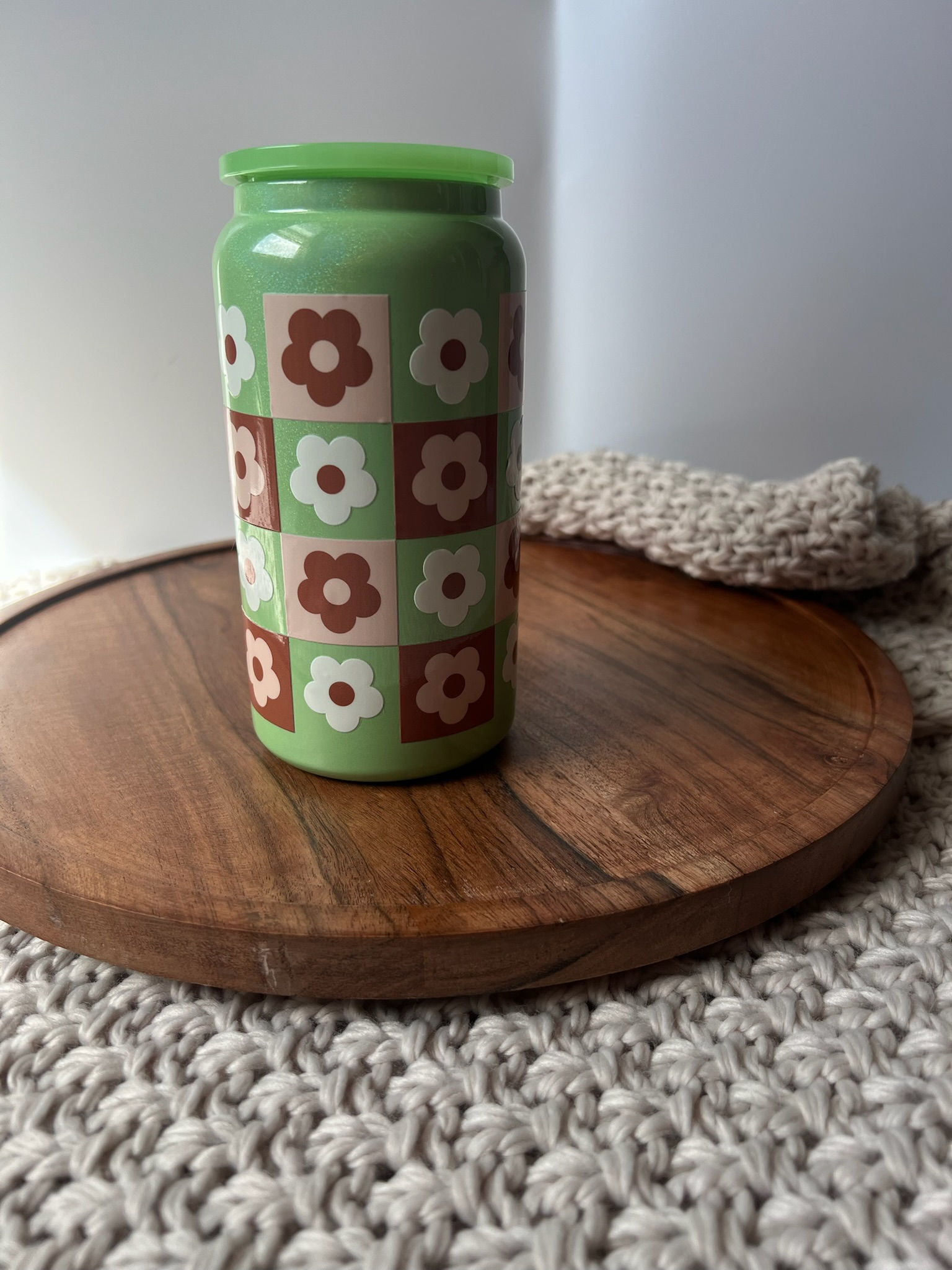 Matcha Bloom Shimmer Stainless Steel Tumbler 