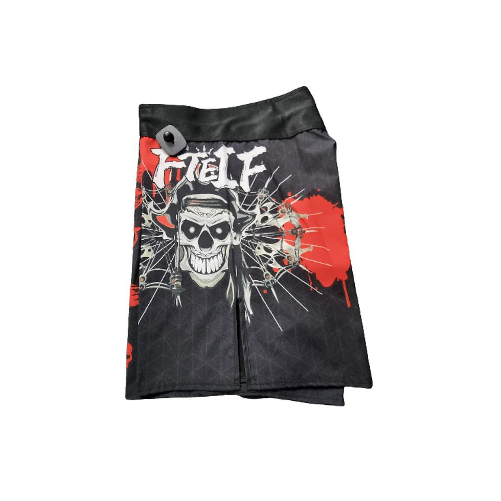 Thumbnail: FTEIF Skull King MMA Shorts Black and Red
