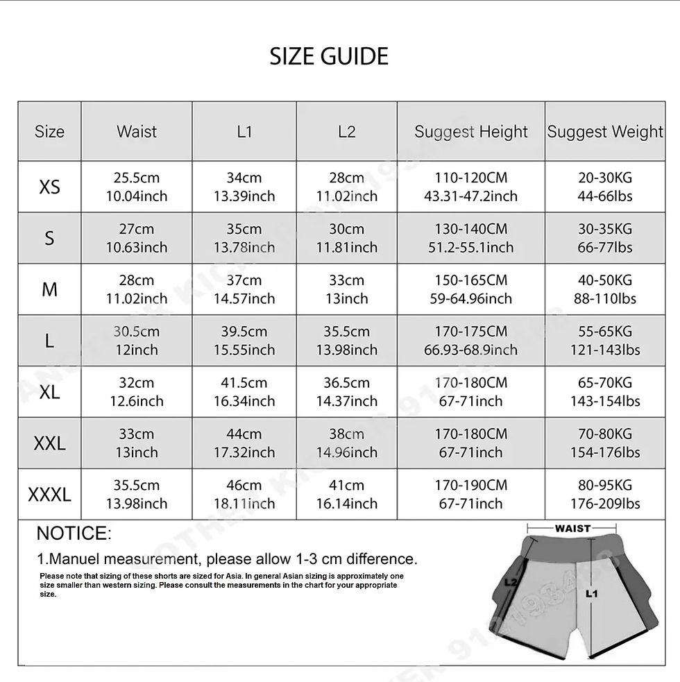 Thumbnail: Another Boxer Retro Cut Muay Thai Shorts Size Guide