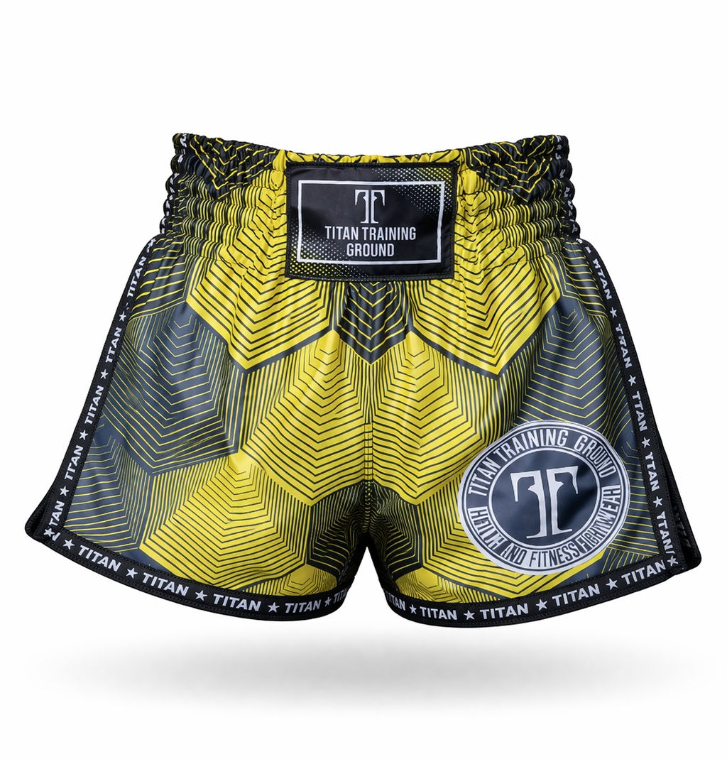 TitanTG Kaleidoscope Muay Thai Shorts Yellow
