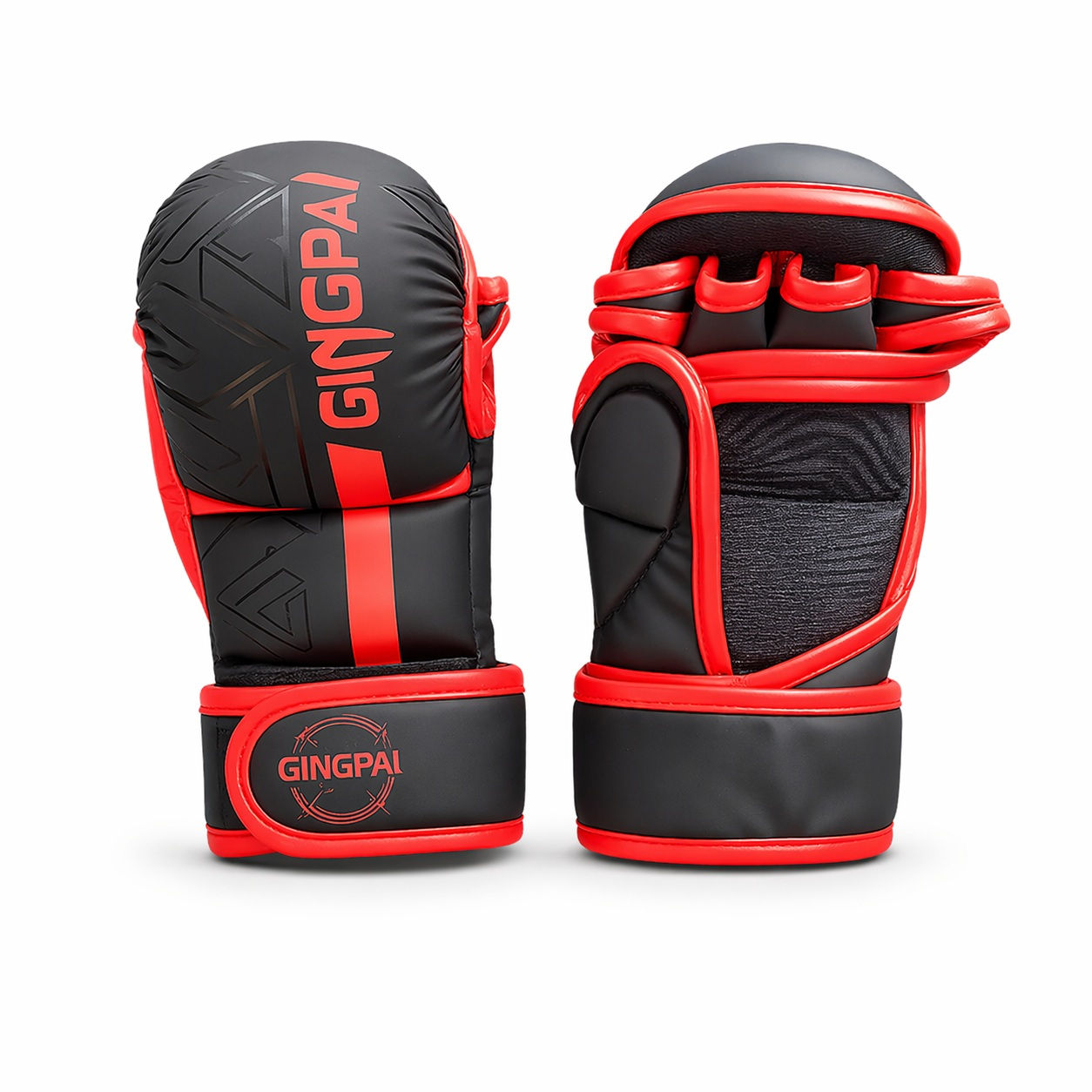 Gingpai Kids V2 MMA Gloves Black and Red