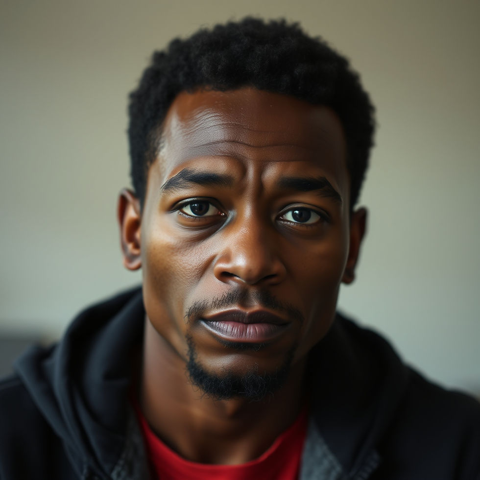 Black male front portrait view.