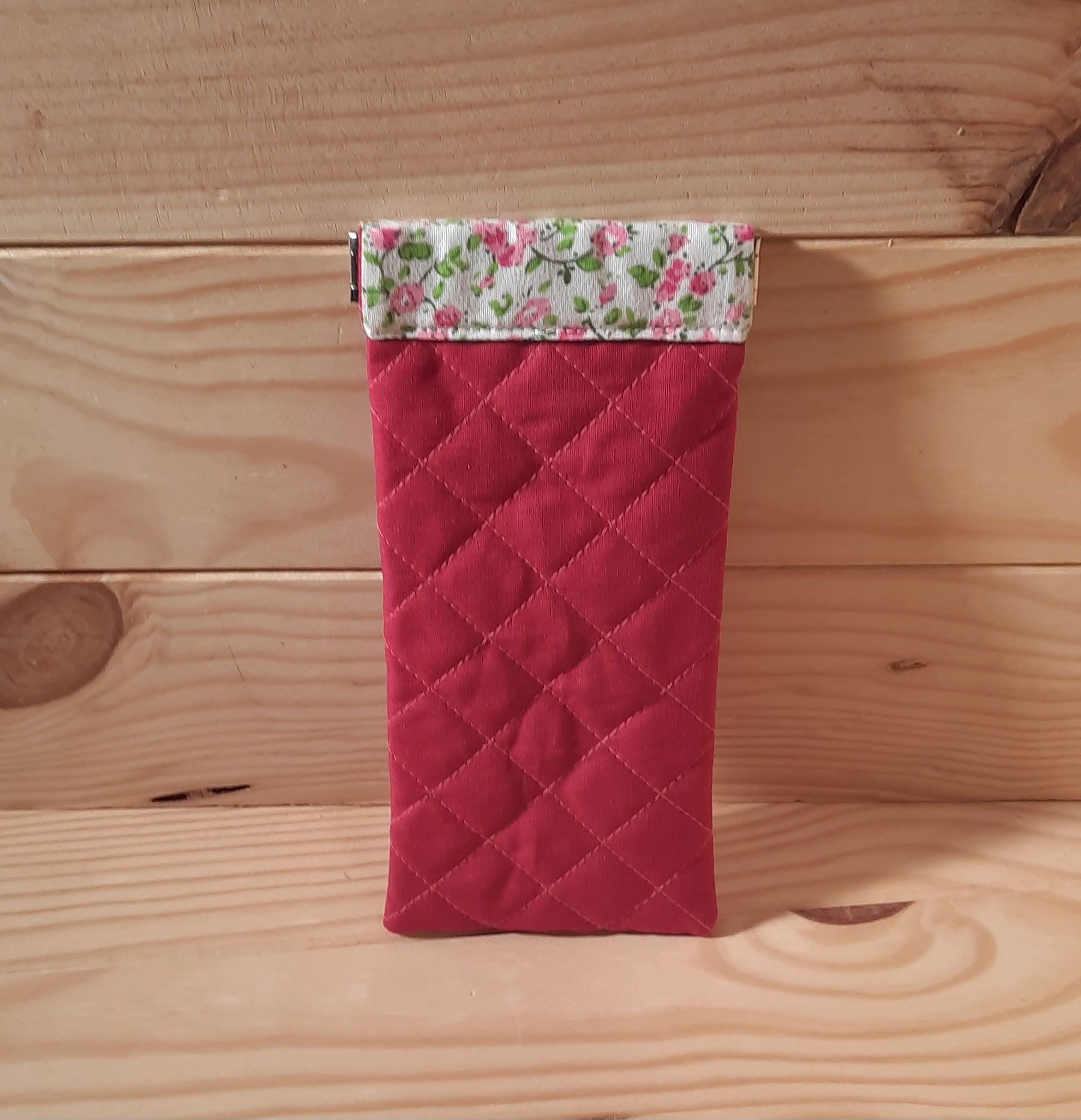 Etui à lunettes framboise doublure Liberty
