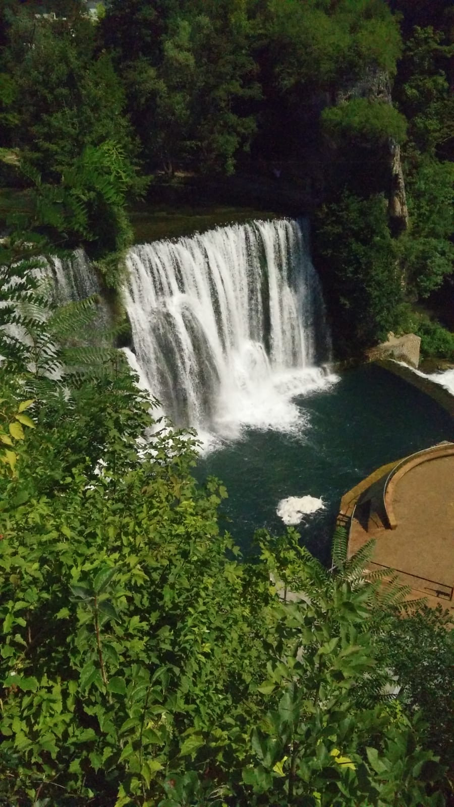 Waterfall in the center of the town of Jajce