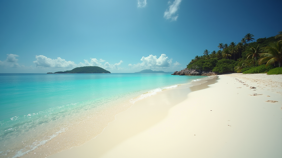 Eye-level view of the pristine beach at Mafia Island
