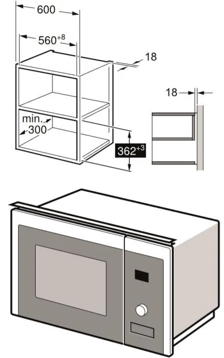 Thumbnail: Beko Built-In Microwave Oven With Grill 20L 800W Black