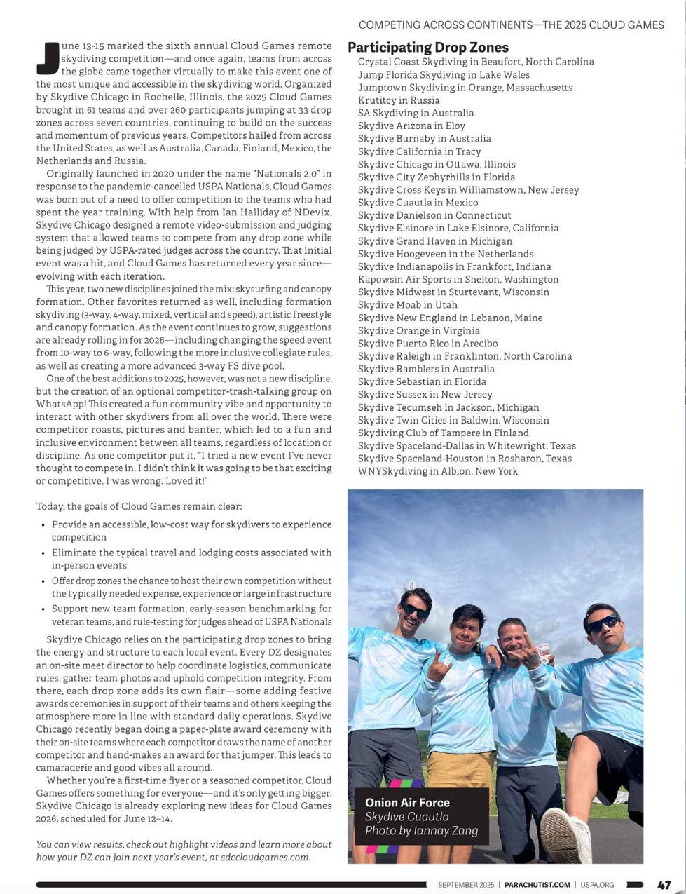 Parachutist Magazine Feature | September 2025 Issue