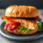 Blackened Smoked Salmon BLT on a Brioche Bun