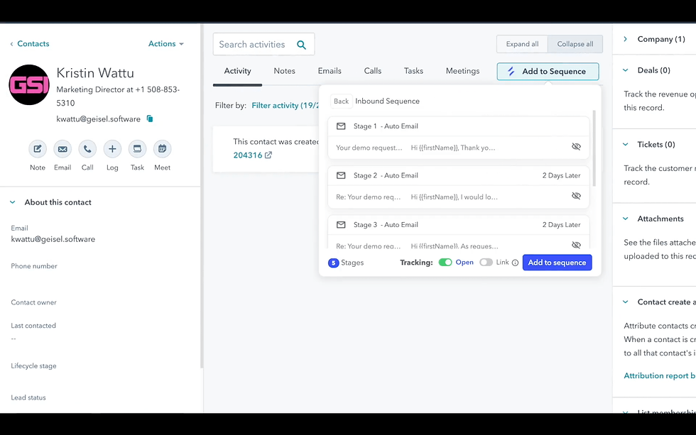 Salesgear Email Tracking