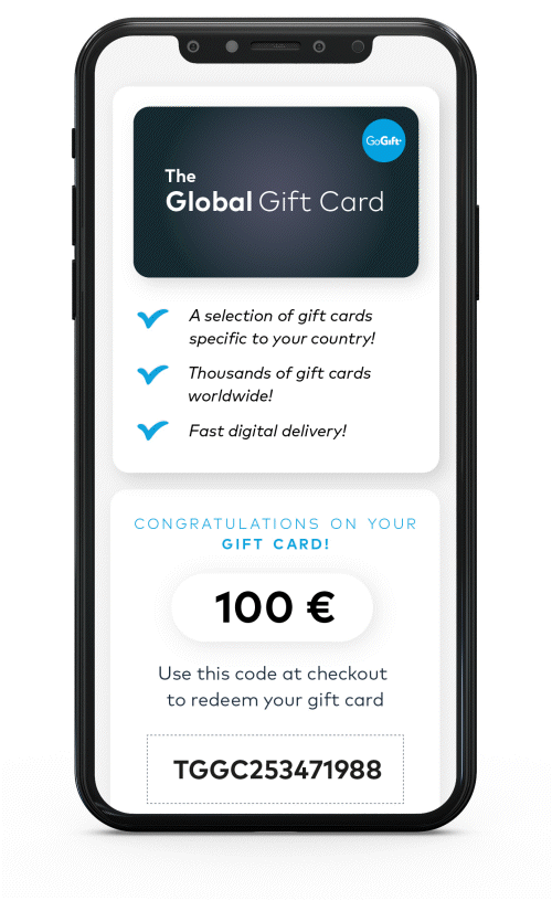 A digital, scrolling view of The Global Gift Card, showcasing its dynamic and interactive electronic format.