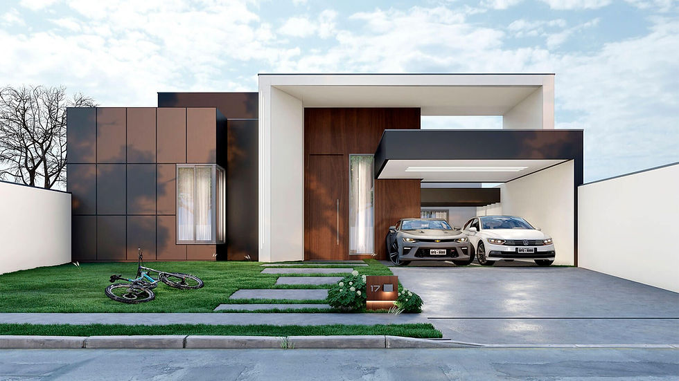 Plantas de casas modernas térreas com 3 Quartos
