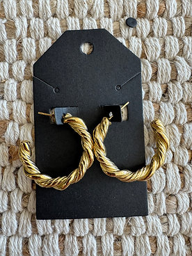 Gold Twist Hoop