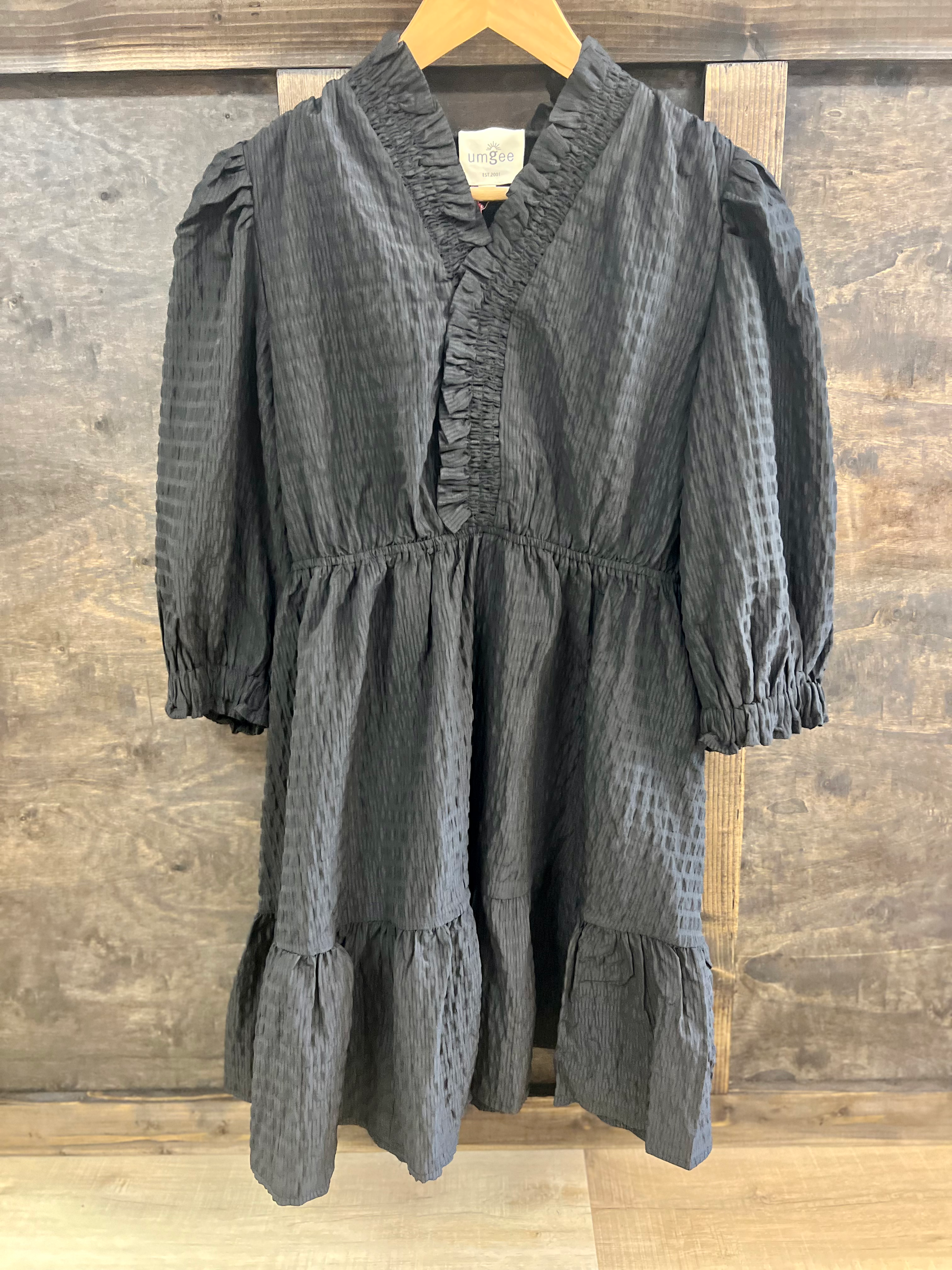 Black Woven Texture Dress