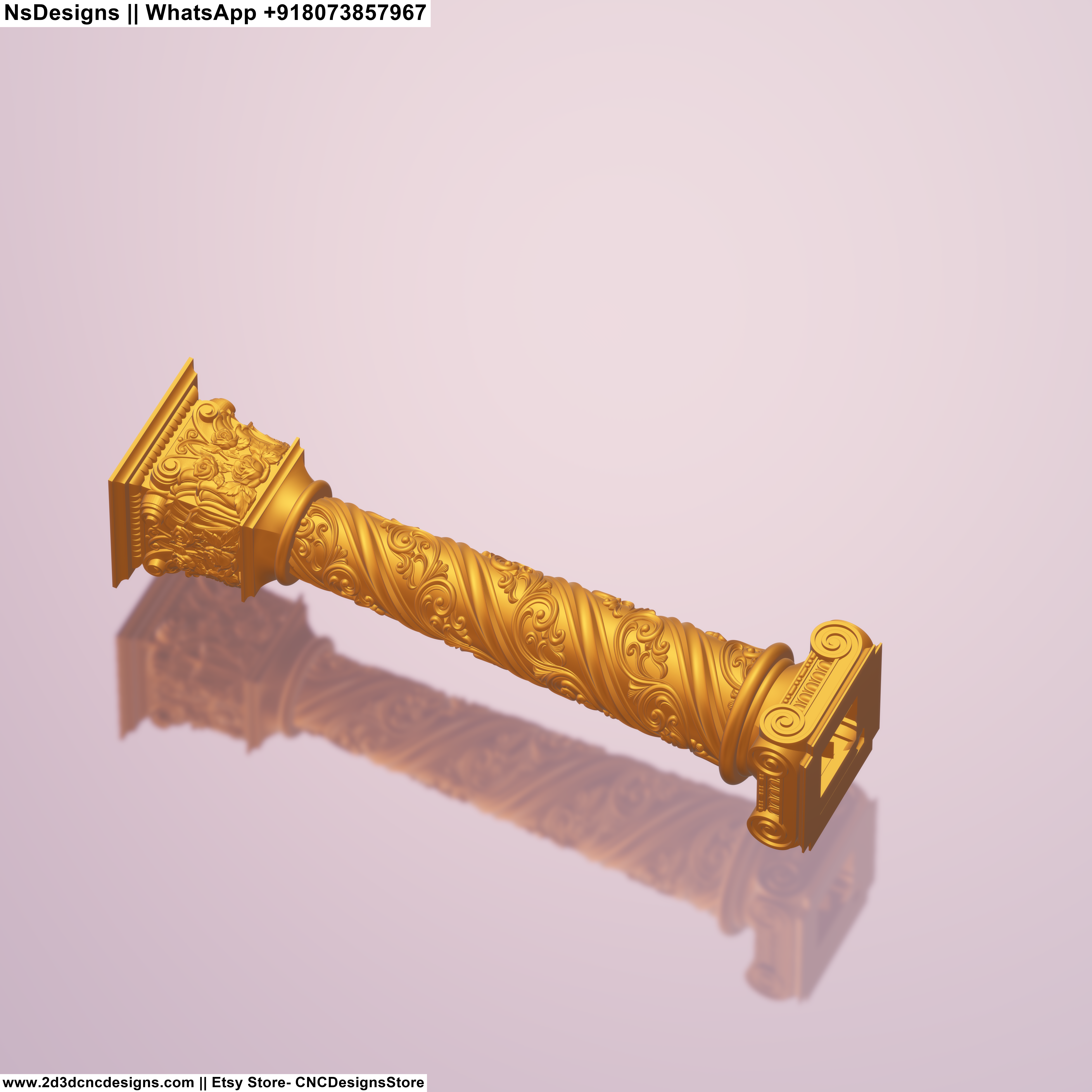 WC Pillar 03 and column 3D Designs STL Model file for CNC Routers Wood carving
