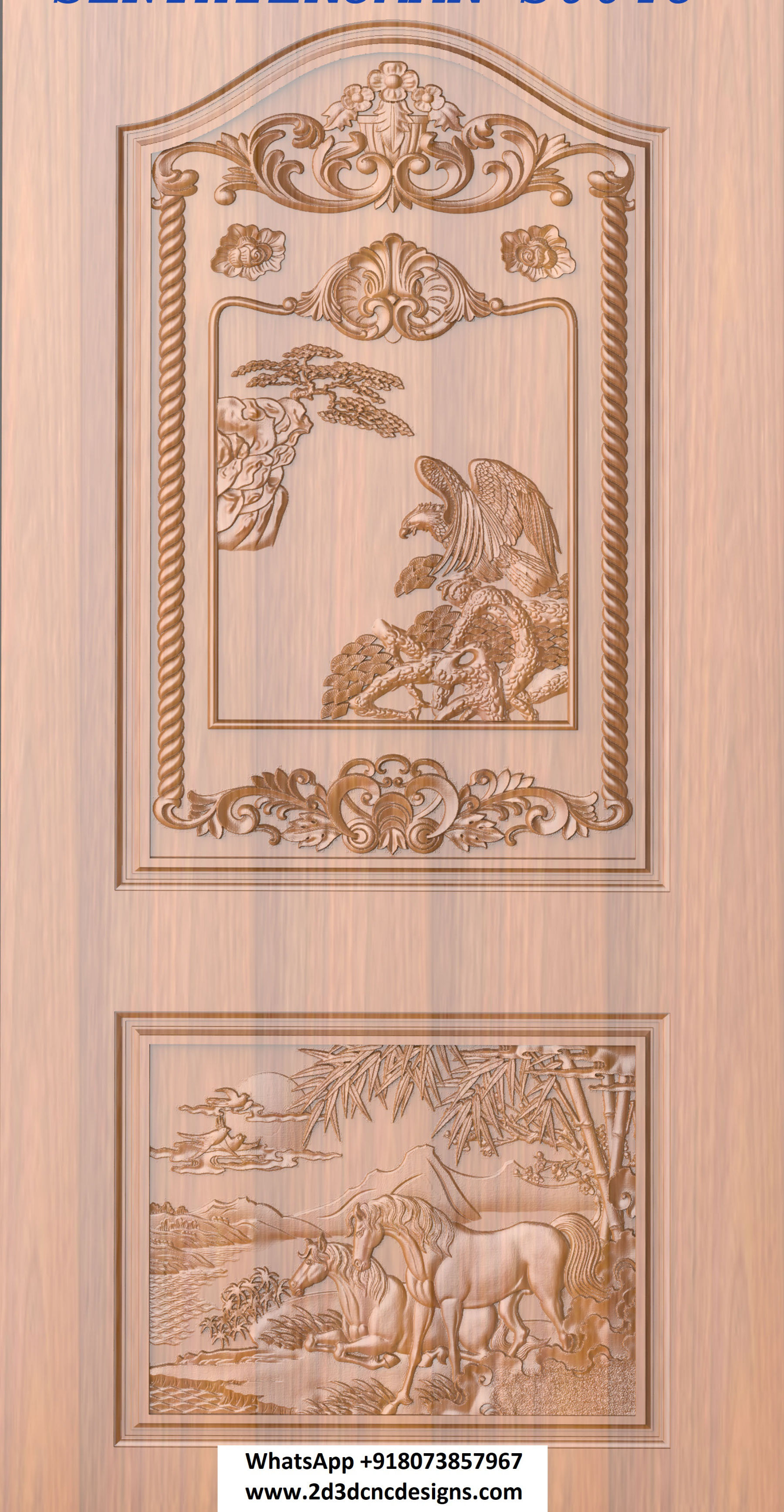 Modern Door 48 3D Design artcam relief file for CNC Router