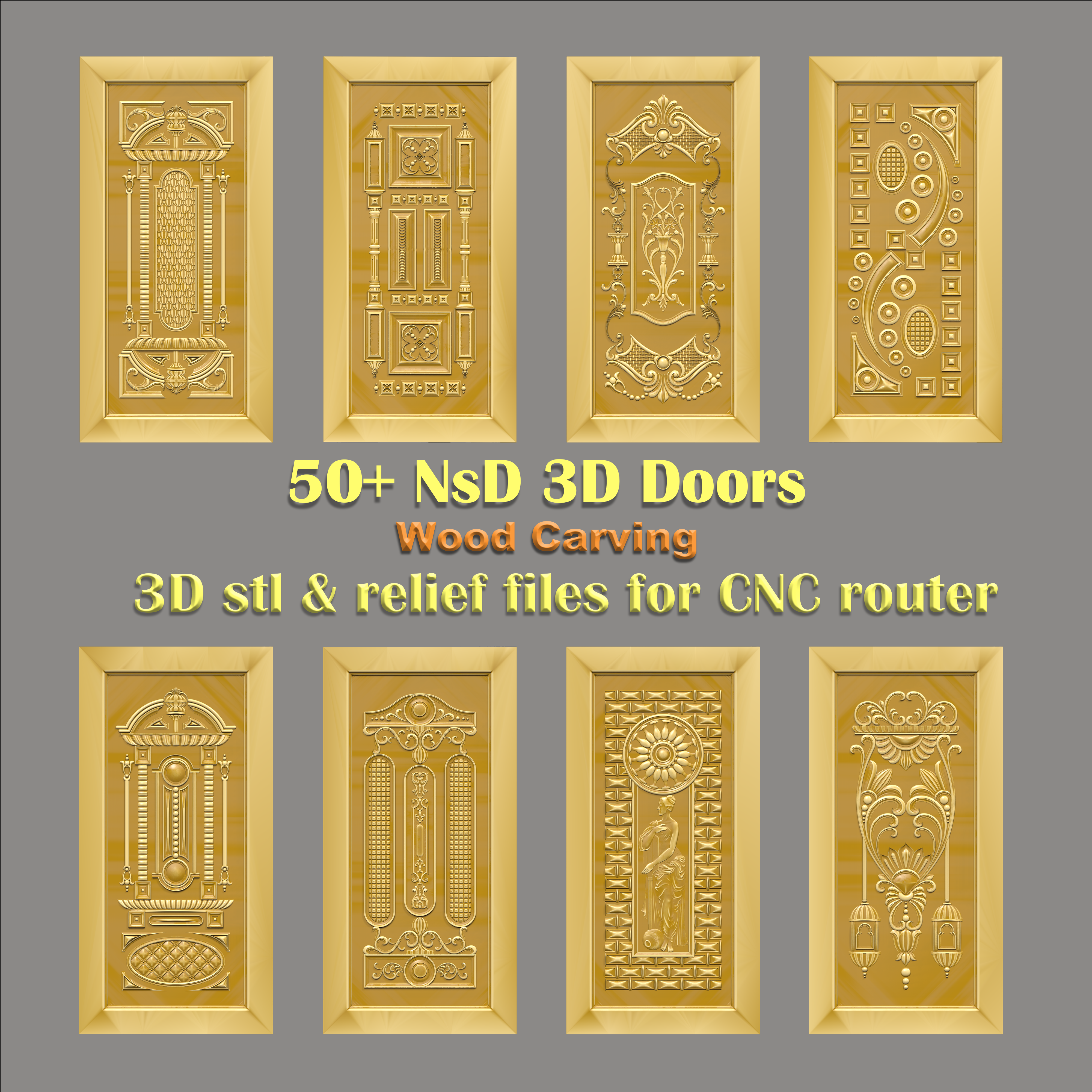 3D Door Designs 50 Doors for CNC Woodcarving