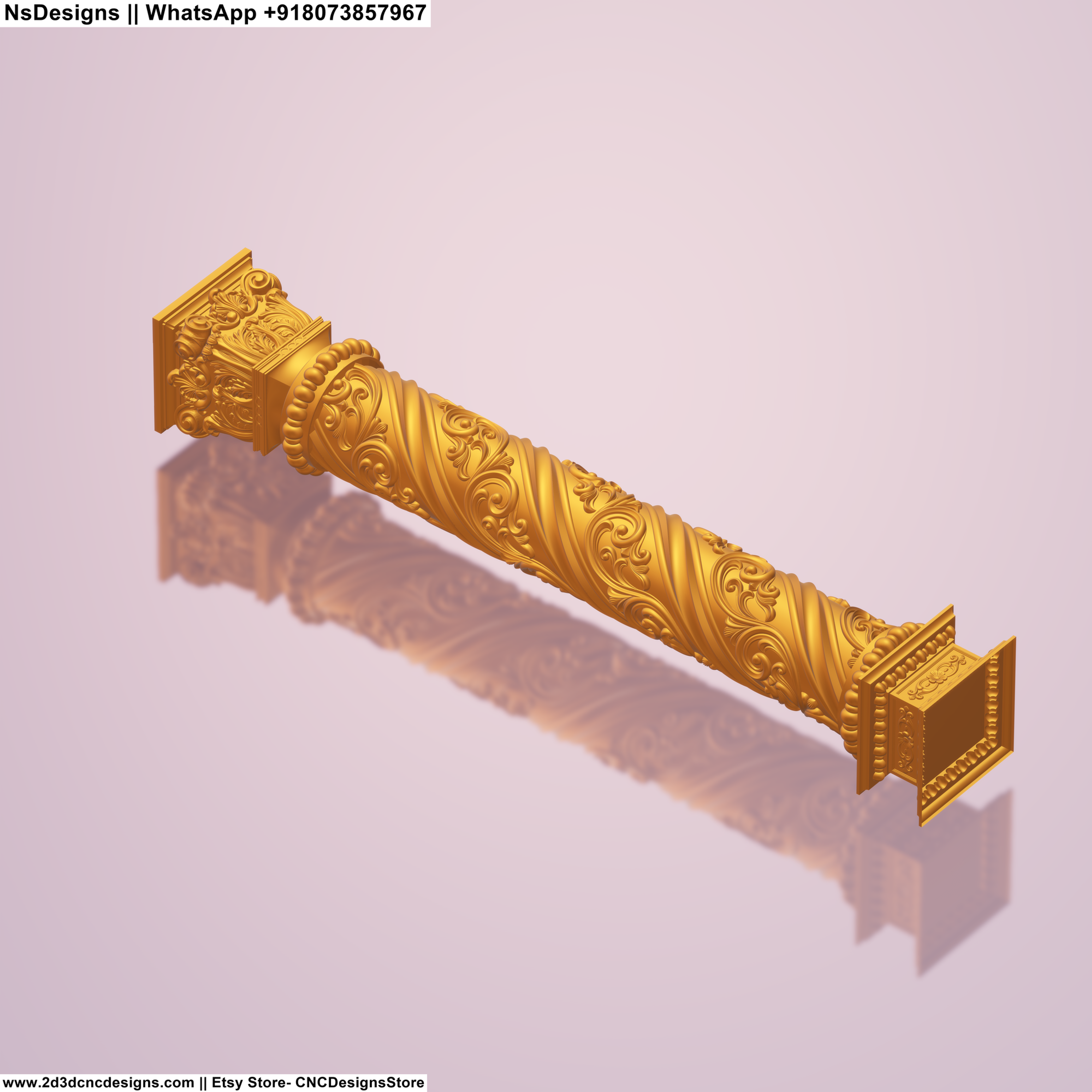 WC Pillar 09 and column 3D Designs STL Model file for CNC Routers Wood carving