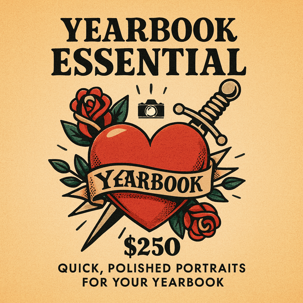 Yearbook Essential Portrait Package: 3 images • 20 minutes • 1 outfit