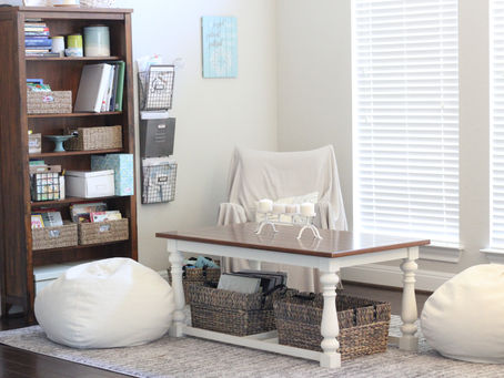 A cozy learning space filled with books and school supplies.