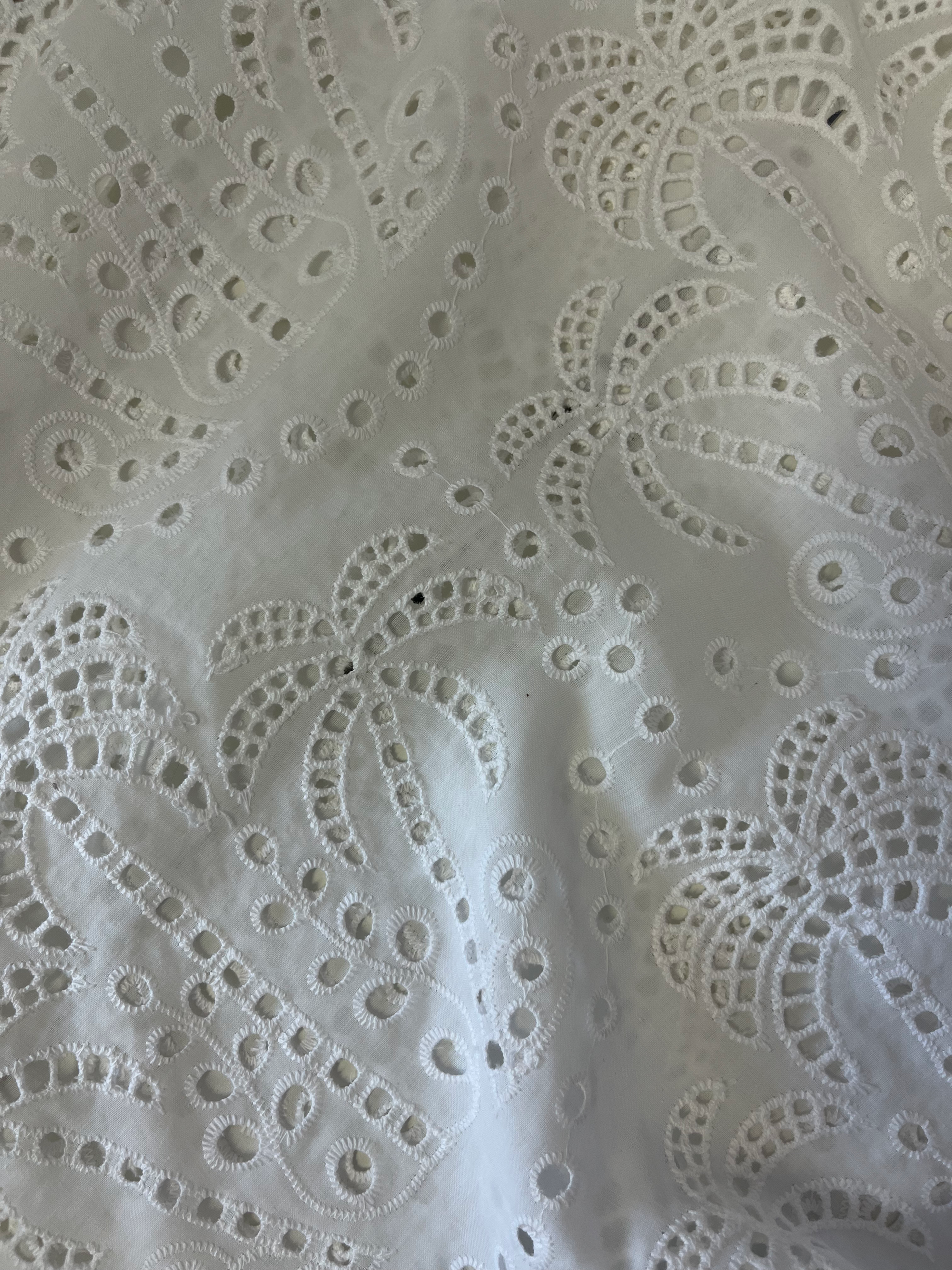 Palm Tree Cotton Broderie White