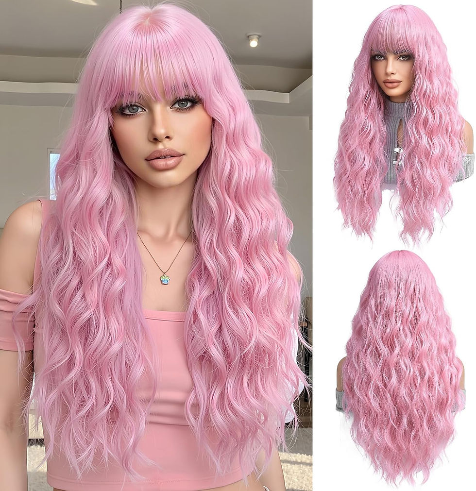 Thumbnail: OUFEI Long Platinum Blonde Wig With Bangs Natural Wavy Wigs for Women Natural S