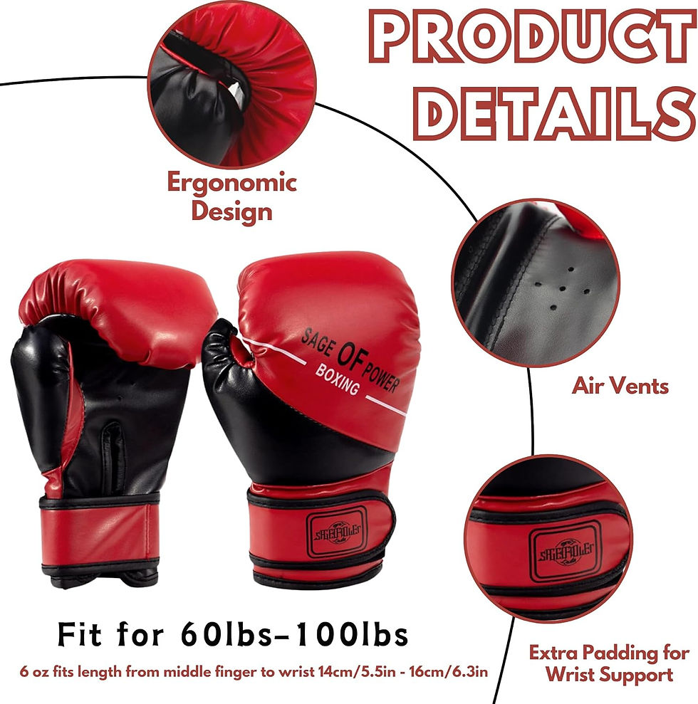 Thumbnail: PARPIQ 3-in-1 Boxing Gloves and Punching Mitts Set for Kids, Boxing Mitts Focus