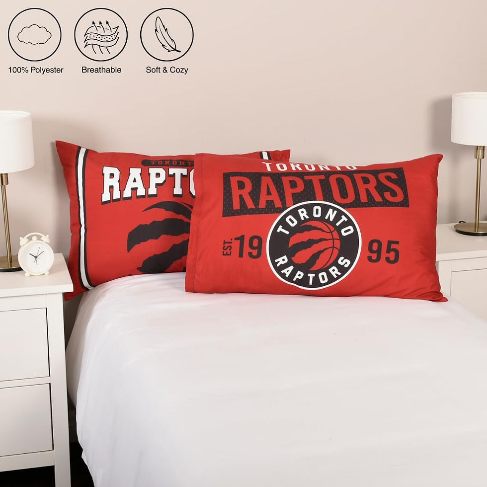 Thumbnail: NHL Set of 2 Pillowcases EXPRESSIONS Reversible Soft & Durable – Standard Size 