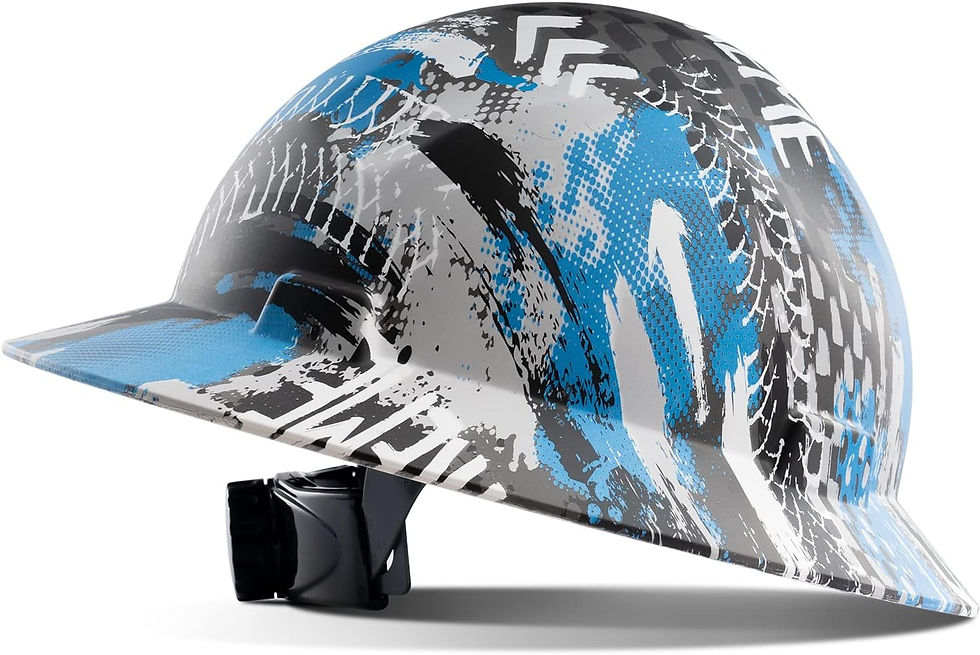 Thumbnail: LANON Full Brim Hard Hat, OSHA Construction Work Approved, FRP Safety Helmet wi
