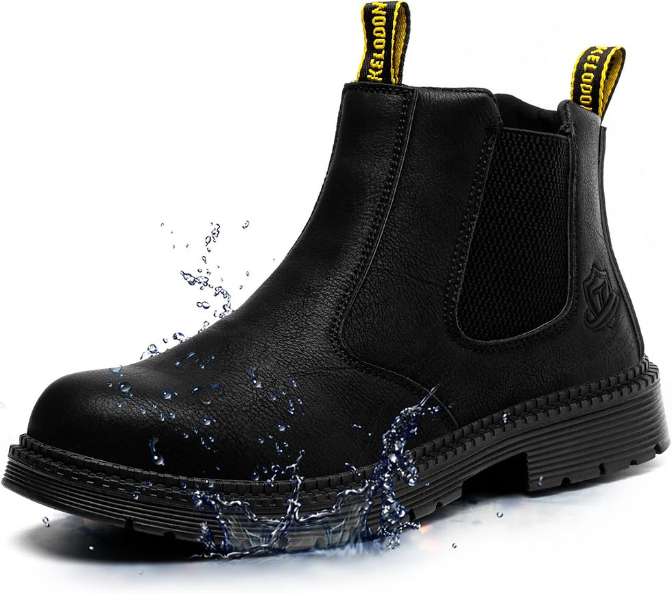 Thumbnail: KELODON Waterproof Steel Toe Boots For Men-6 Inch Leather Work Boots Indestruct