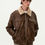 縮圖：Vintage fur collar do old cotton jacket loose casual warm pu leather jacket