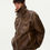 縮圖：Vintage fur collar do old cotton jacket loose casual warm pu leather jacket
