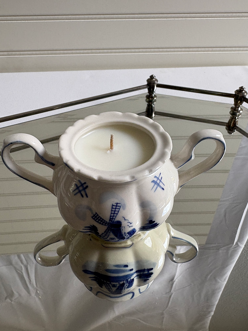 Thumbnail: Delft blue sugar jar- pre-filled Candle