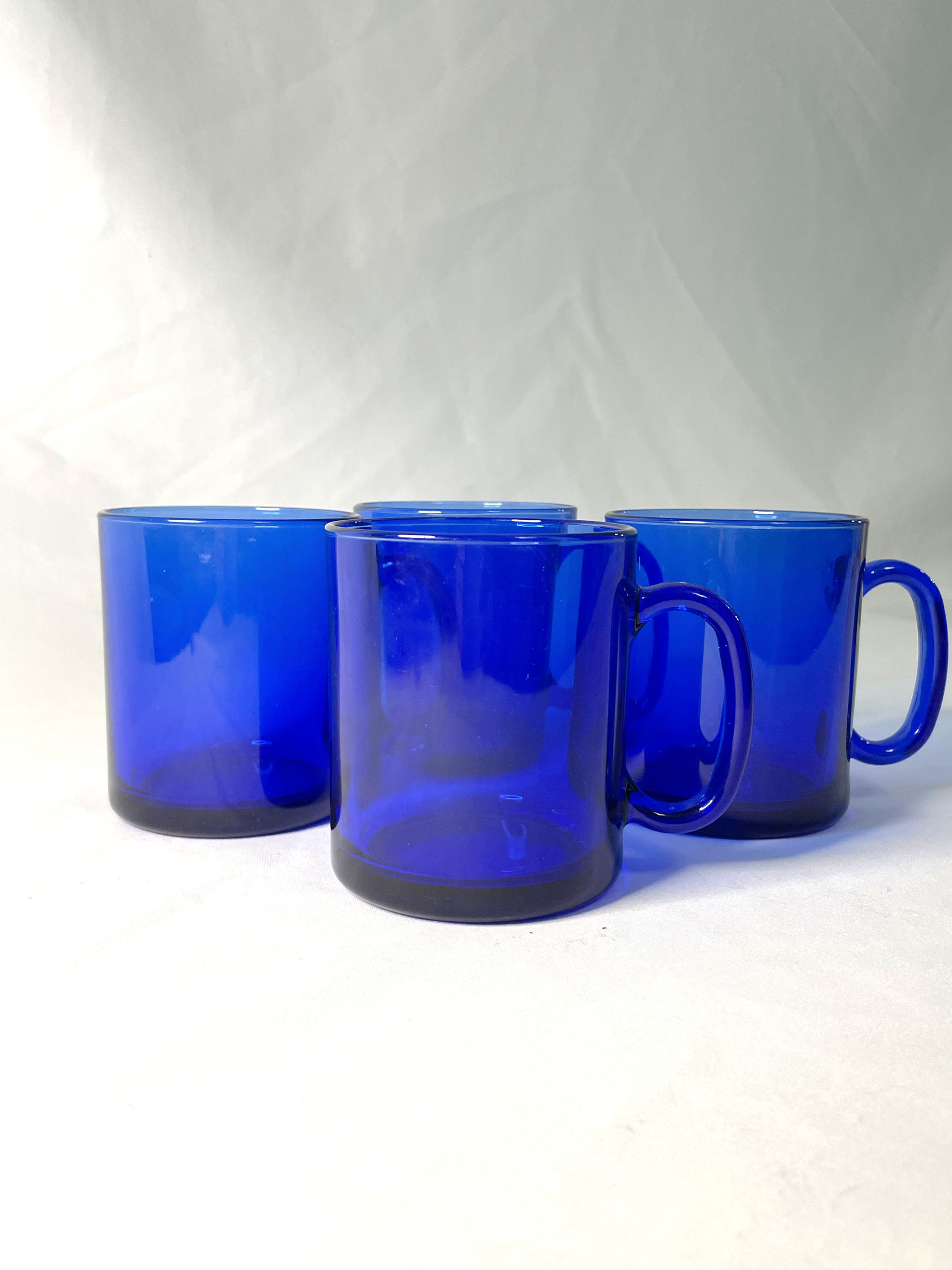 Cobalt Arcoroc France Glass Mugs
