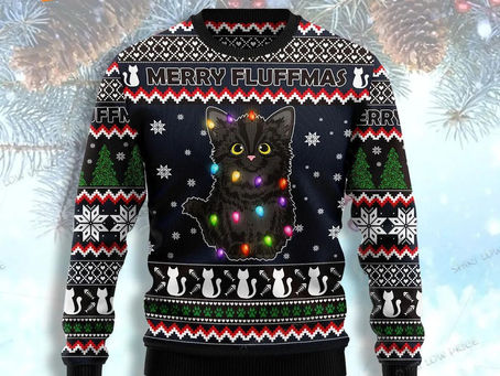Stay Purr-fectly Cozy this Christmas with a Black Cat Christmas Sweater!