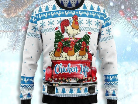 Cluck into the Festive Season with a Feathered Twist: Discover the Coziest Chicken Christmas Sweater