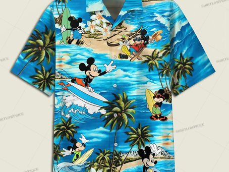 Get Ready to Rock Your Summer Style with the Irresistibly Cool Mickey Hawaiian Shirt!