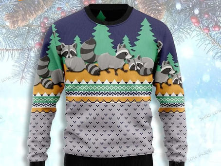 Festive Furry Fun: Rock the Holidays with a Raccoon Christmas Sweater!
