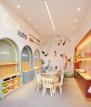 Kintai Sushi restaurante, brinquedoteca, área infantil, projeto comercial arquitetura, escritório de arquitetura, empresa de arquitetura, arquiteto, arquiteto em belém