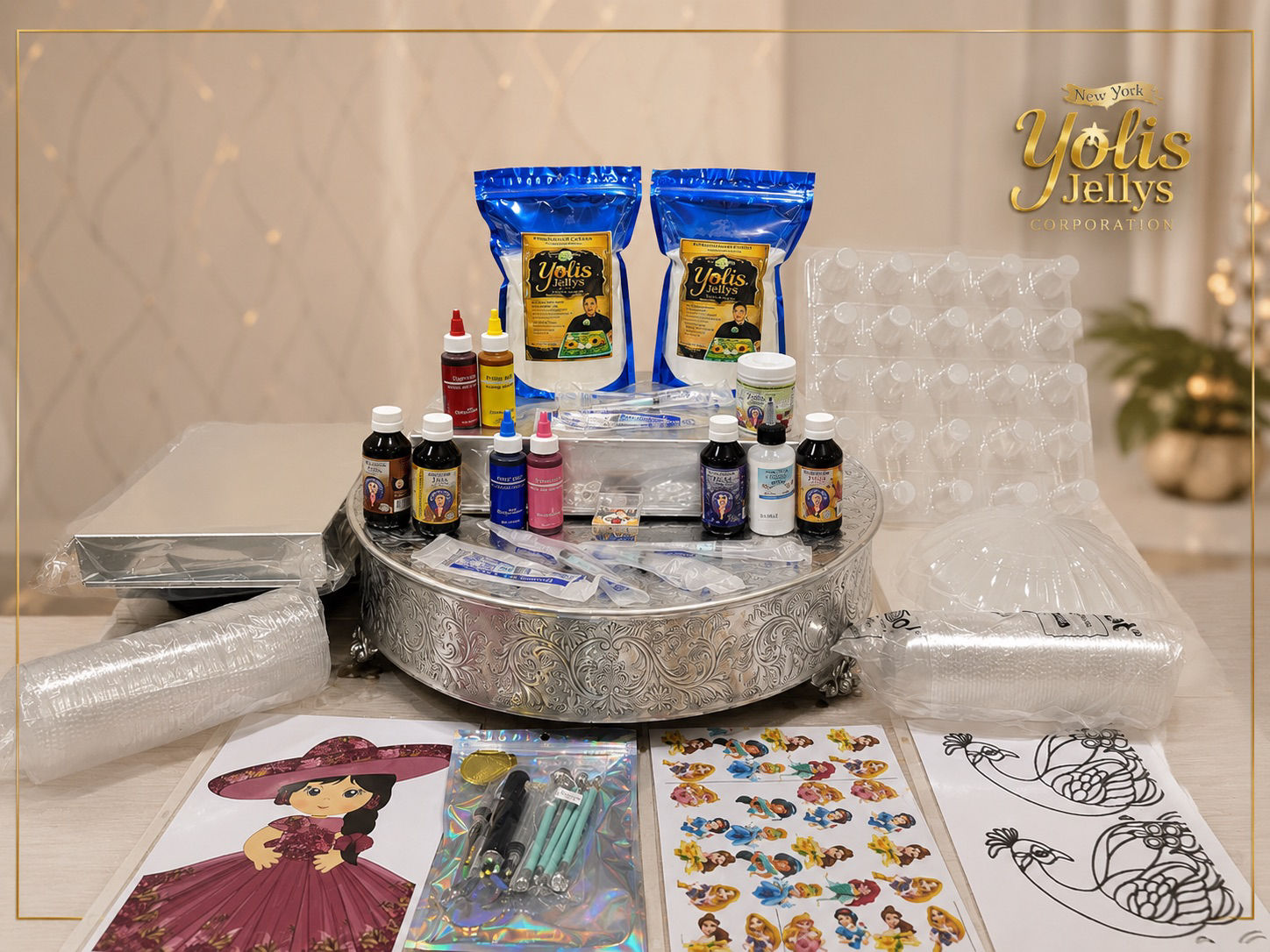 KIT DE MATERIALES PARA GELATINA ARTÍSTICA 3D DE PAVOREAL Y PARA PRINCESA