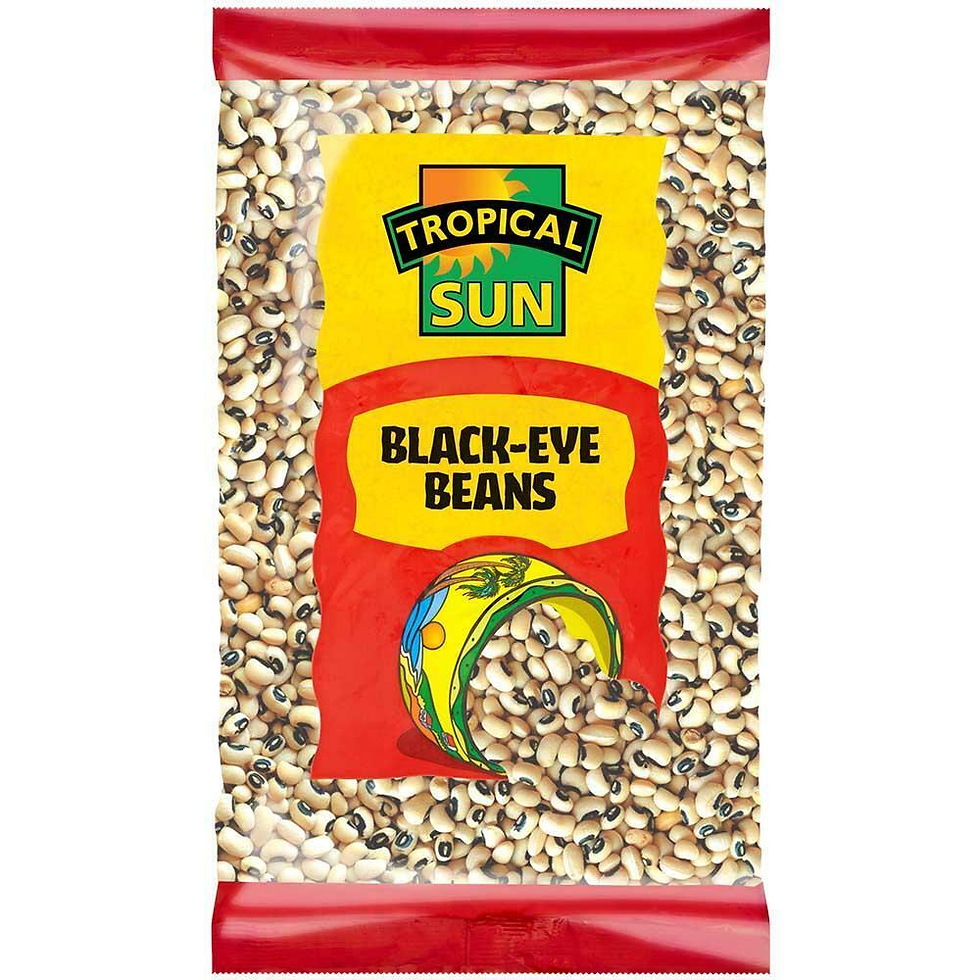Tropical Sun Black Eye Beans (Dried) - 2KG Packet ( Re-Cleaned USA)