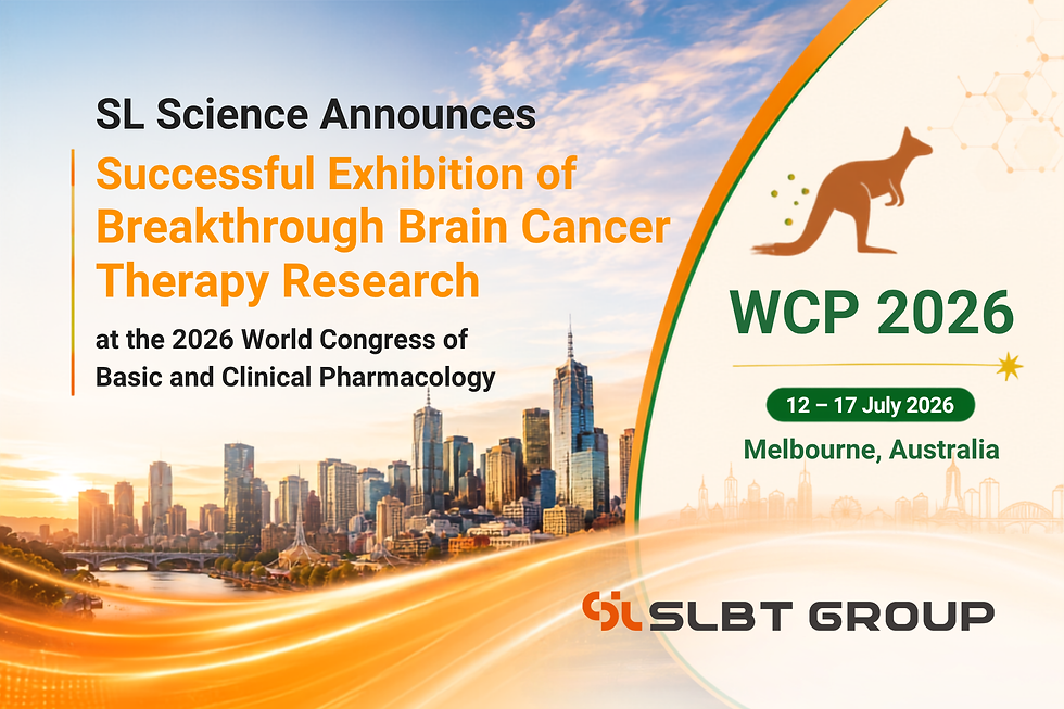 SL Science 宣布於 2026 年世界基礎與臨床藥理學大會(WCP2026)成功展示突破性腦癌療法研究。本次大會由 ASCEPT 與 IUPHAR 聯合主辦,於 2026 年 7 月 12 至 17 日在澳洲墨爾本舉行