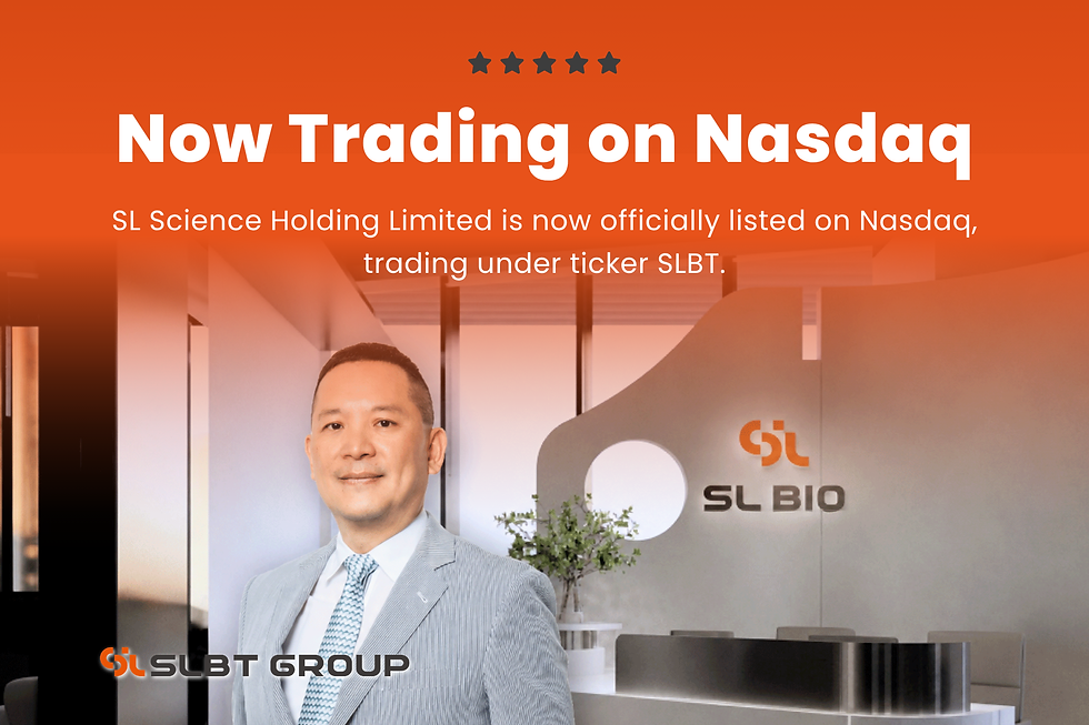前身為 SL BIO Ltd. 的 SL Science Holding Limited 完成業務合併,正式登錄 Nasdaq 全球市場