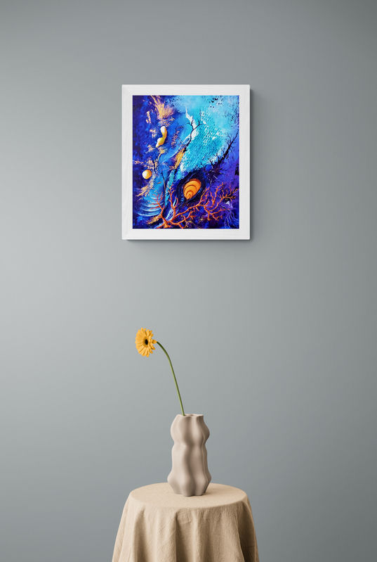 Hauts-fonds-peinture abstraite acrylique dans-salle-d'attente