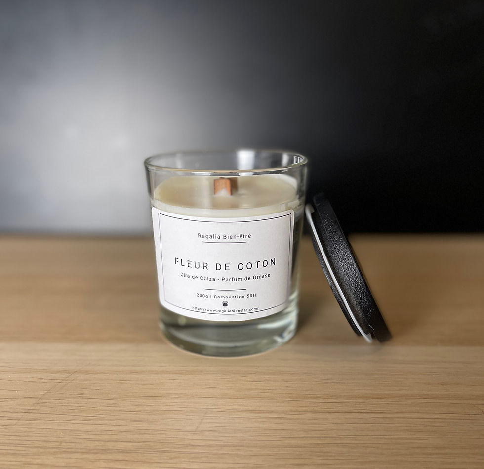 bougie en pot fleur de coton