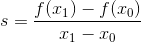 Slope of secant