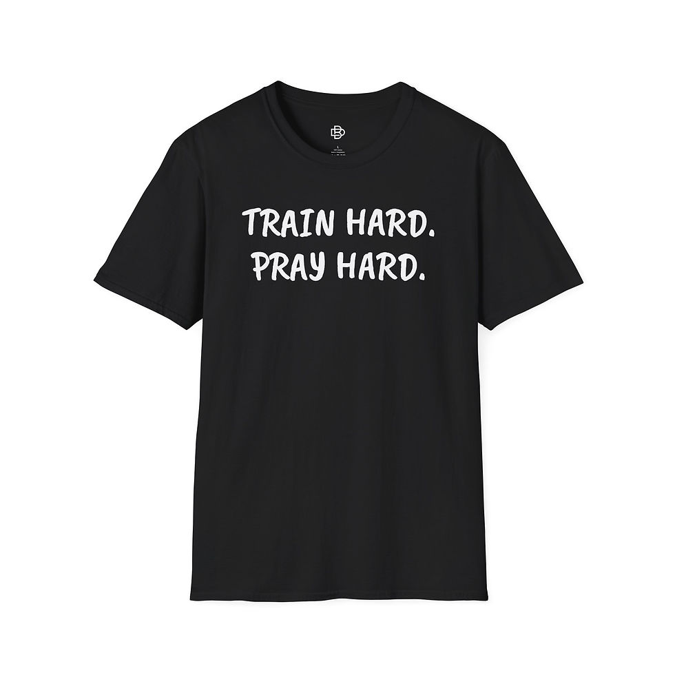 Thumbnail: Train Hard. Pray Hard. Tee