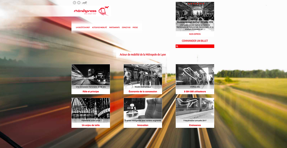 HP du site concessionnaire Rhônexpress