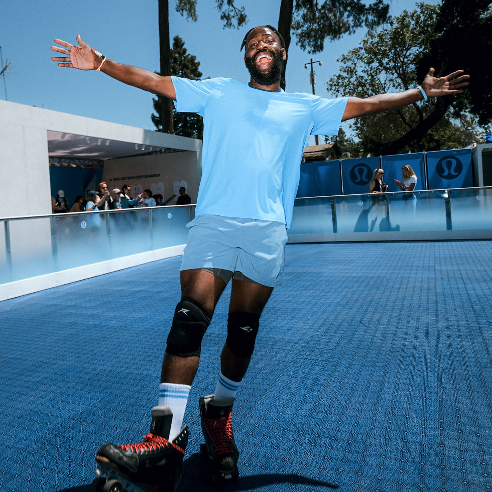 Solomon Snowden skates with lululemon at Bottlerock Music Festival in Napa Valley